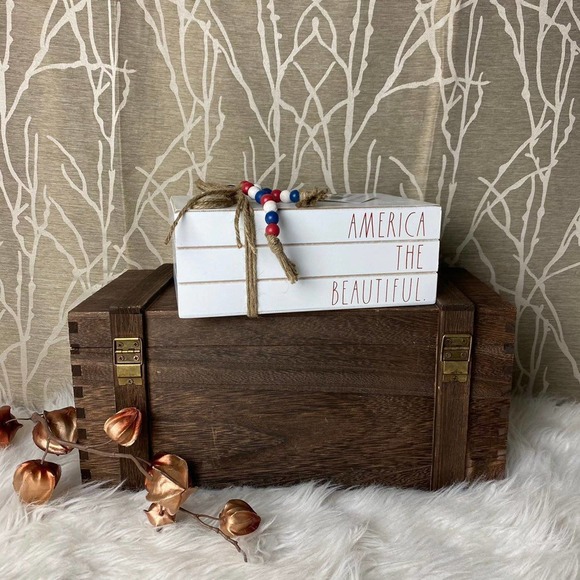 RAE DUNN FARMHOUSE HOME DECOR TABLE TOP AMERICA 4TH JULY USA GARLAND NEW RD HTF - Picture 6 of 6